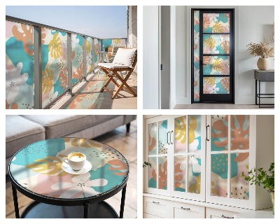 Colored window film stained glass Exotic nature