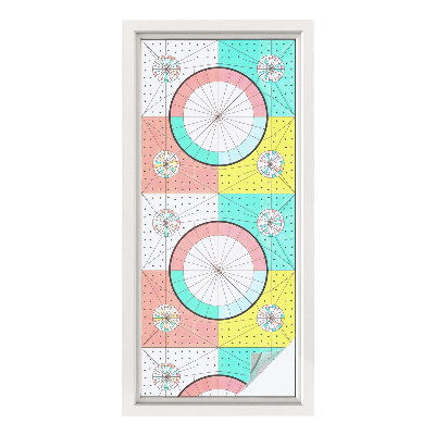 Colored window film stained glass Geometric circles