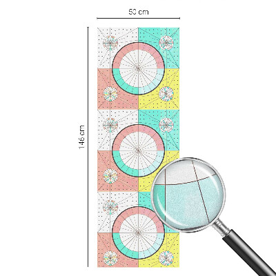 Colored window film stained glass Geometric circles