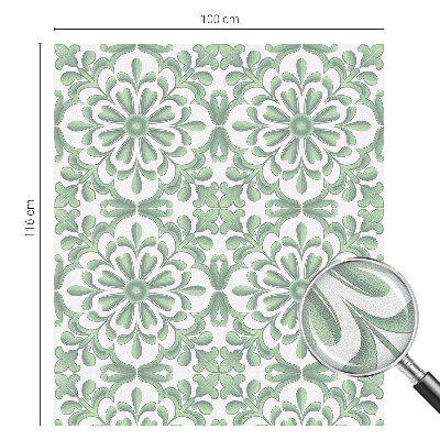 Opaque window film stained glass style Green leaves