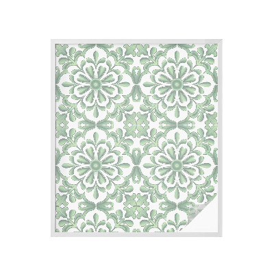 Opaque window film stained glass style Green leaves