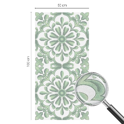 Opaque window film stained glass style Green leaves