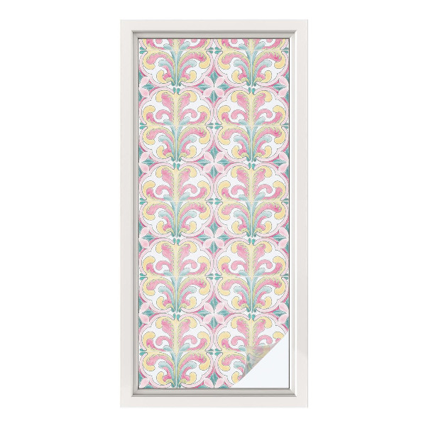 Colored window film stained glass Floral symmetry