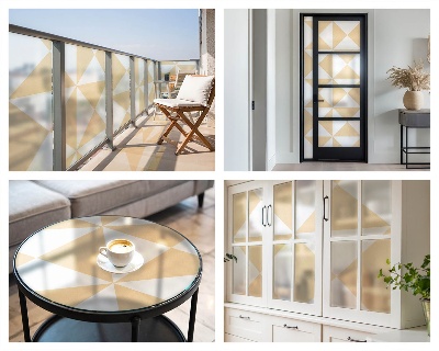 Opaque window film stained glass style Geometric triangles