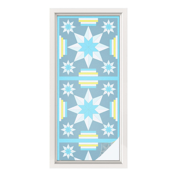 Colored window film stained glass Star pattern
