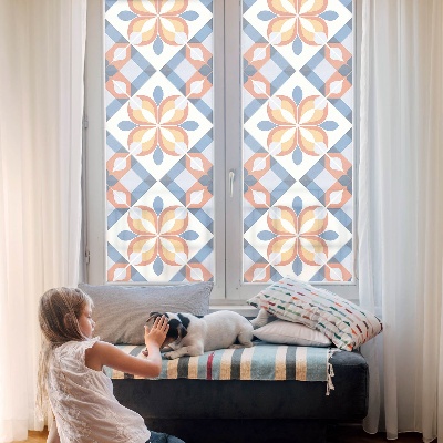 Opaque window film stained glass style Colorful symmetry