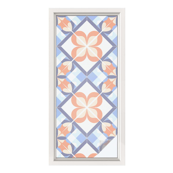 Frosted glass film stained glass effect Floral pattern
