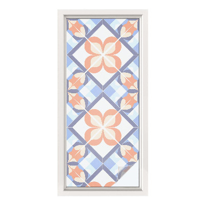 Frosted glass film stained glass effect Floral pattern