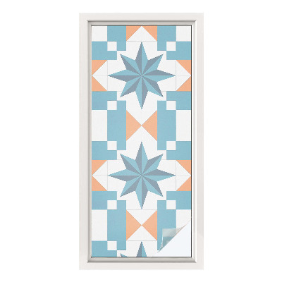 Opaque window film stained glass style Blue stars