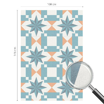 Opaque window film stained glass style Blue stars