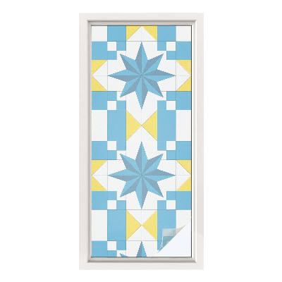 Colored window film stained glass Blue stars