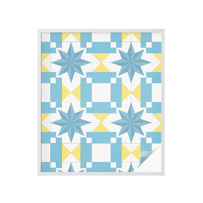 Colored window film stained glass Blue stars