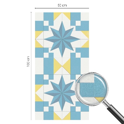 Colored window film stained glass Blue stars