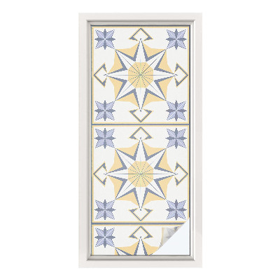 Opaque window film stained glass style Geometric stars