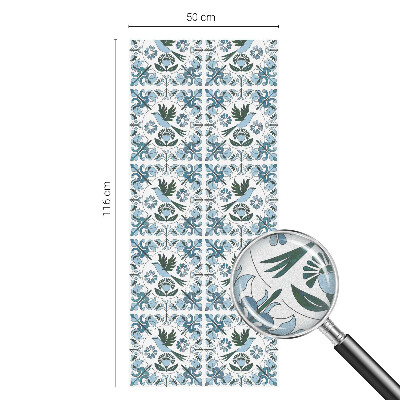 Opaque window film stained glass style Blue flowers