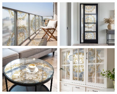 Patterned window film Boho mandalas