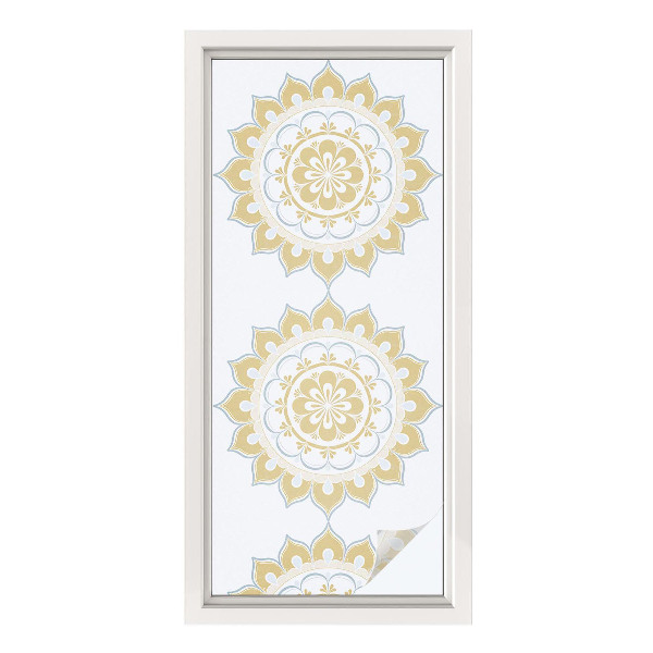 Frosted glass film stained glass effect Floral mandala