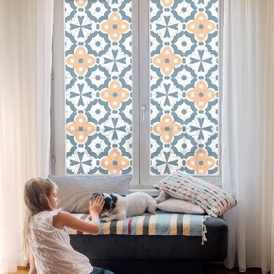 Opaque window film stained glass style Mosaic flowers