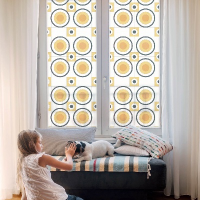 Colored window film stained glass Retro circles