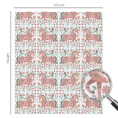 Colored window film stained glass Colorful horses