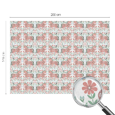 Colored window film stained glass Colorful horses