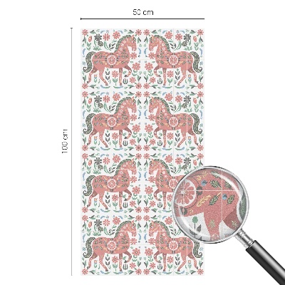 Colored window film stained glass Colorful horses