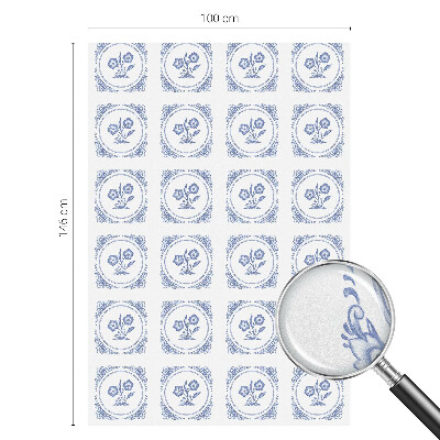 Opaque window film stained glass style Delicate flowers