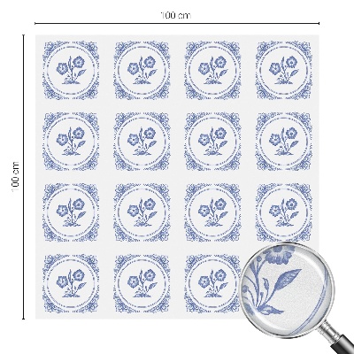 Opaque window film stained glass style Delicate flowers