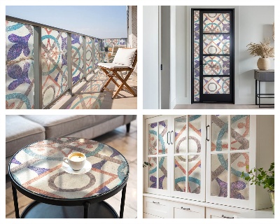 Privacy window film Colorful mosaics