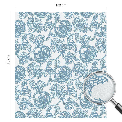Patterned window film Blue ornaments