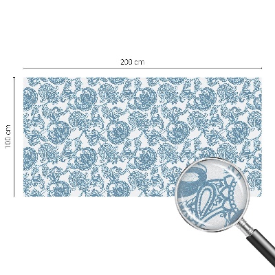 Patterned window film Blue ornaments