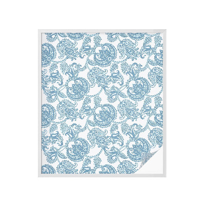 Patterned window film Blue ornaments