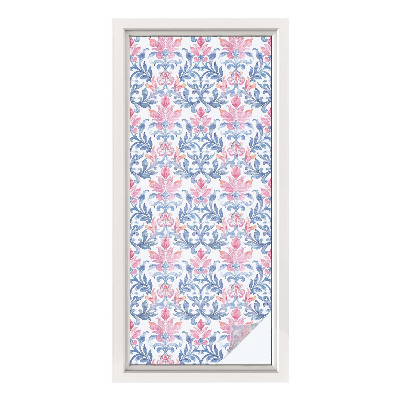 Opaque window film stained glass style Floral symmetry