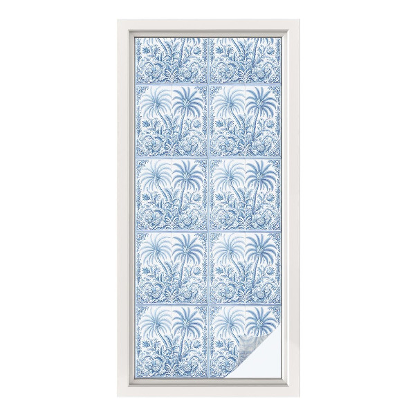 Frosted glass film stained glass effect Tropical landscape