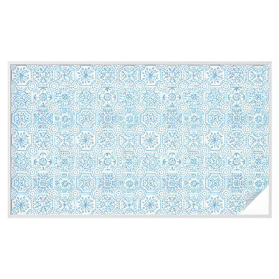 Frosted glass film stained glass effect Blue tiles