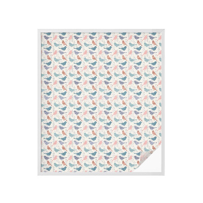 Opaque window film stained glass style Pastel birds