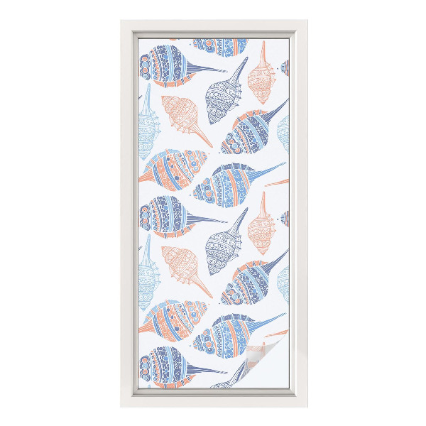 Frosted glass film stained glass effect Sea shells