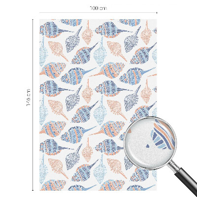 Frosted glass film stained glass effect Sea shells