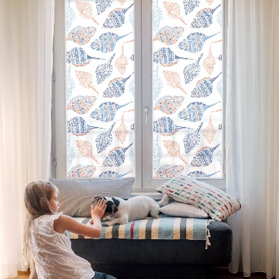 Frosted glass film stained glass effect Sea shells