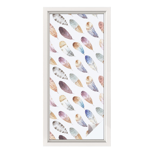 Colored window film stained glass Boho feathers