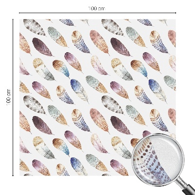 Colored window film stained glass Boho feathers