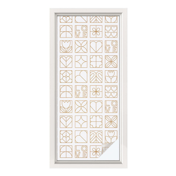 Opaque window film stained glass style Geometric love