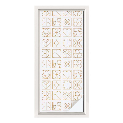 Opaque window film stained glass style Geometric love