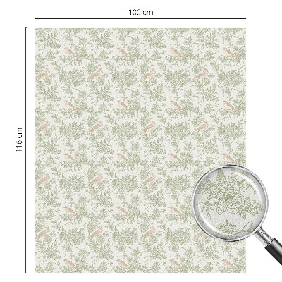 Opaque window film stained glass style Birds plants