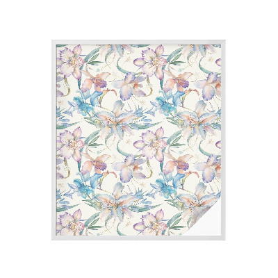 Opaque window film stained glass style Floral motif