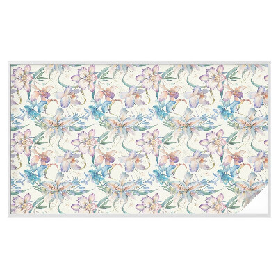 Opaque window film stained glass style Floral motif