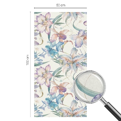 Opaque window film stained glass style Floral motif