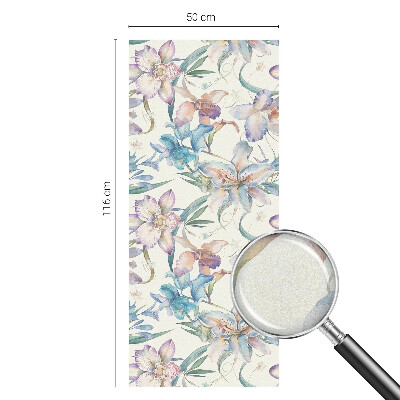 Opaque window film stained glass style Floral motif