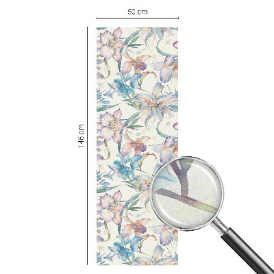 Opaque window film stained glass style Floral motif