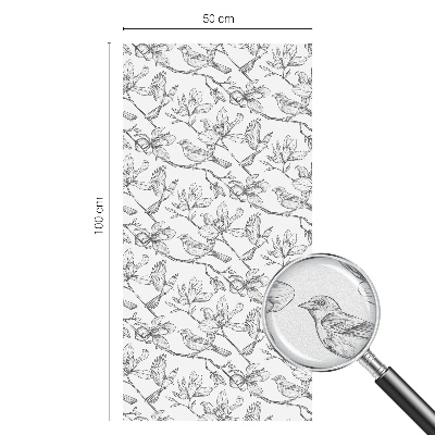 Colored window film stained glass Birds and flowers